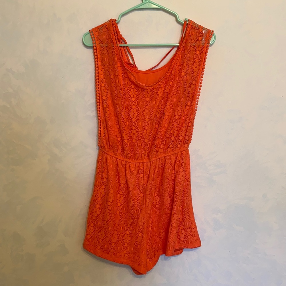 Rue 21 Almost Famous Lace Romper Pink